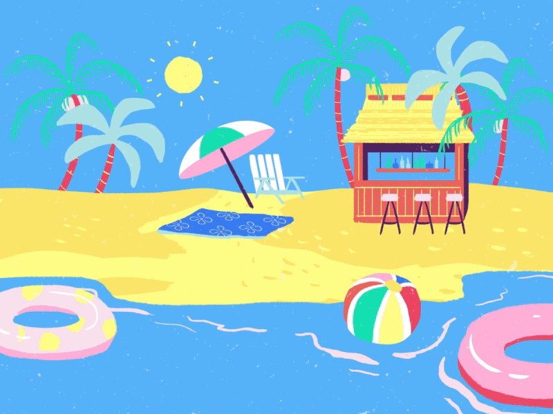 beach clipart animated
