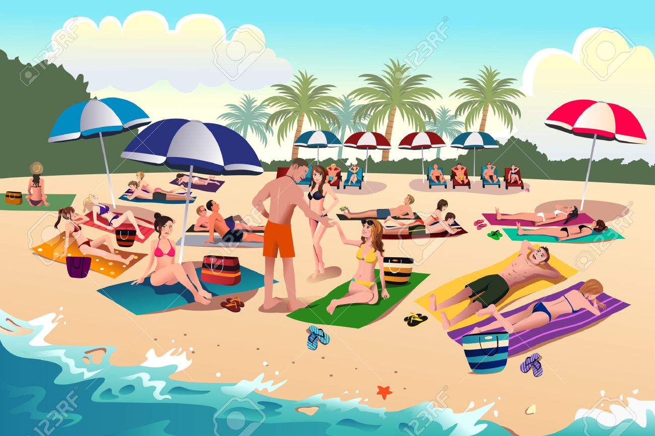 People beach clipart.