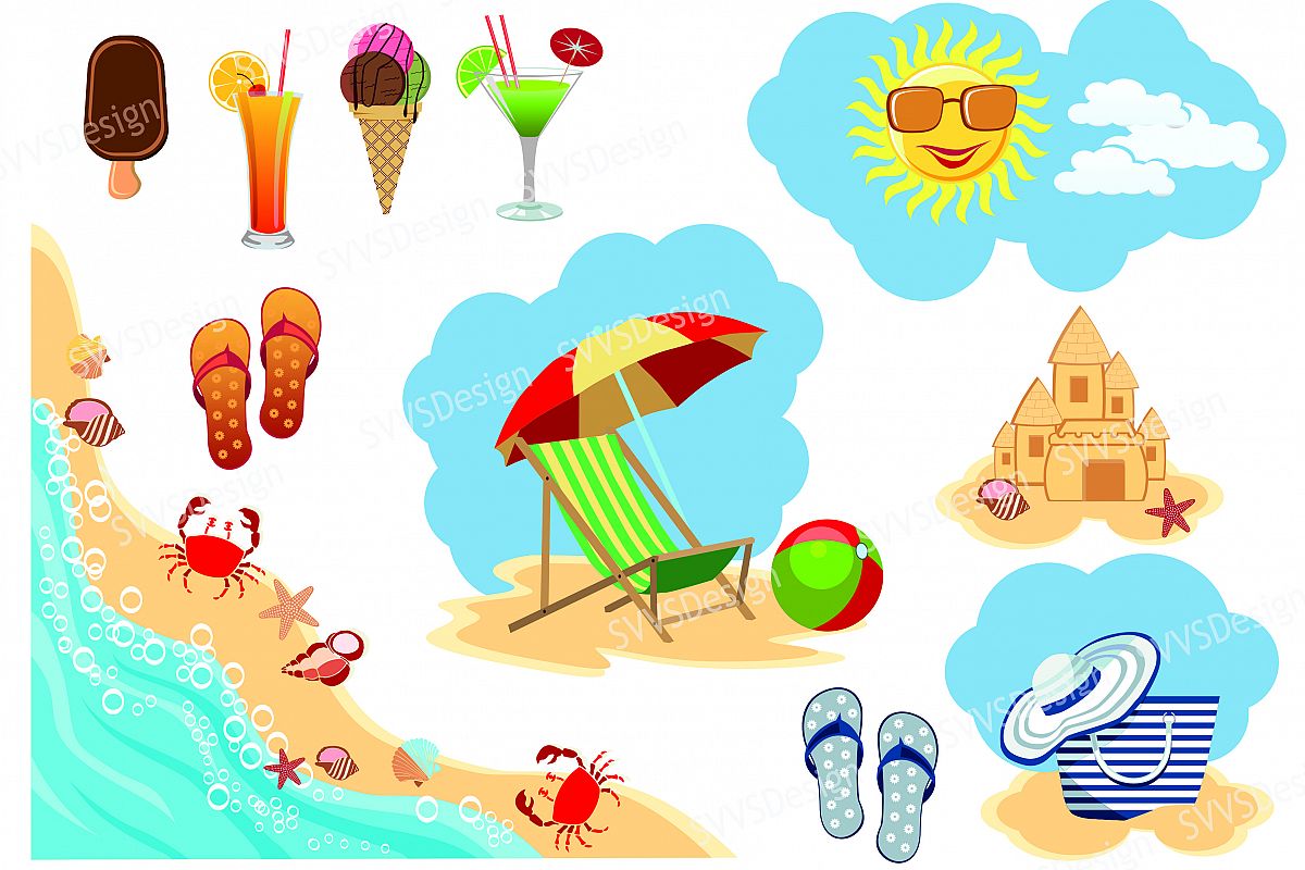 Summer Beach, Clipart, Vector, SVG, PNG