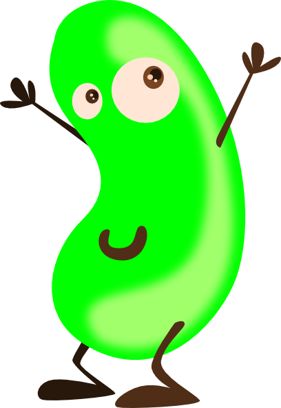 Green bean cartoon.