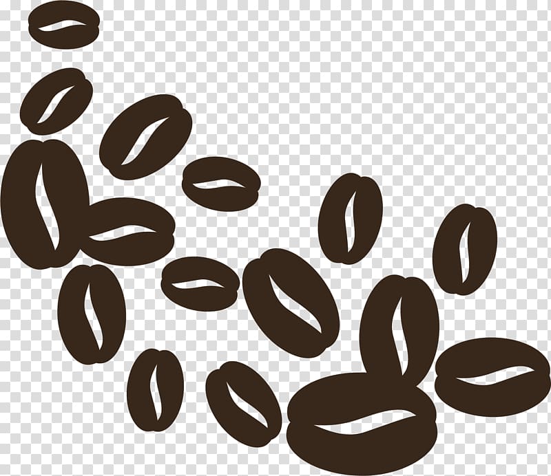 Coffee bean Cafe Brown, Hand painted brown coffee beans