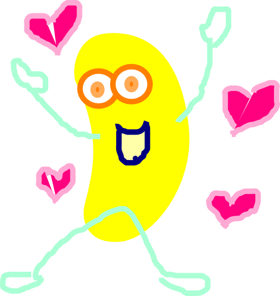Yellow jumping jelly bean clip art at vector clip art