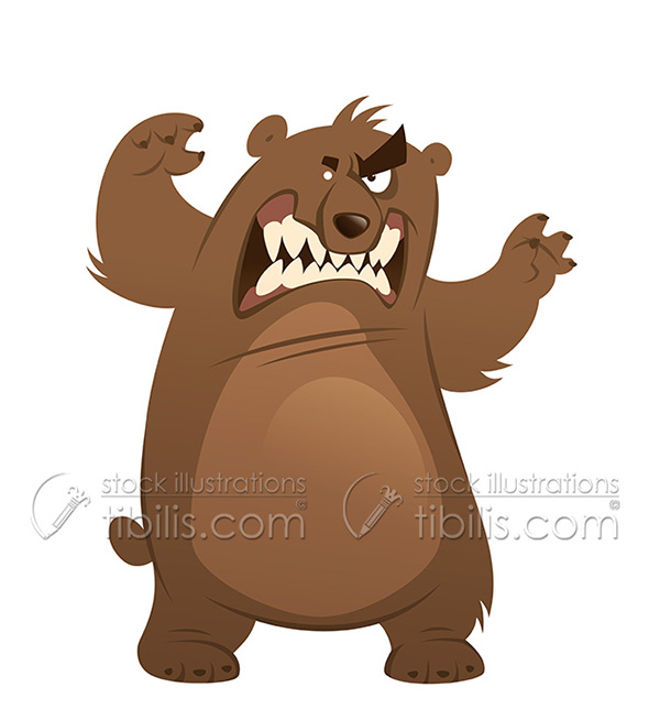 Angry bear clipart