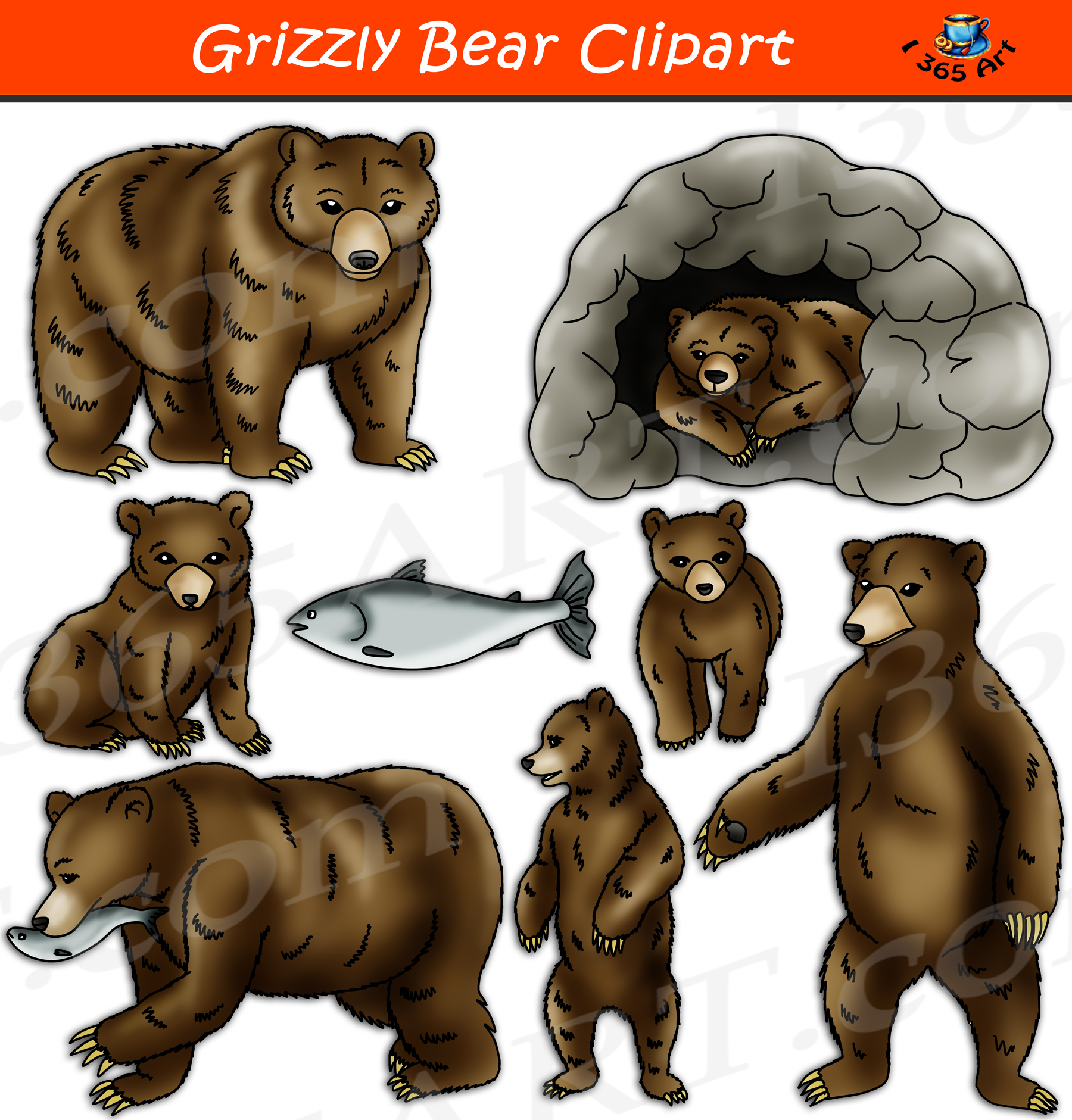 Grizzly Bear Clipart Graphics Download