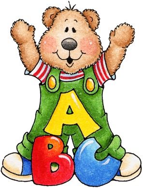 Clipart decpoupage ABC Teddy Bear