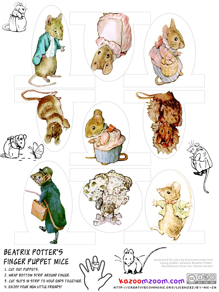 Paper Mice Finger Puppets