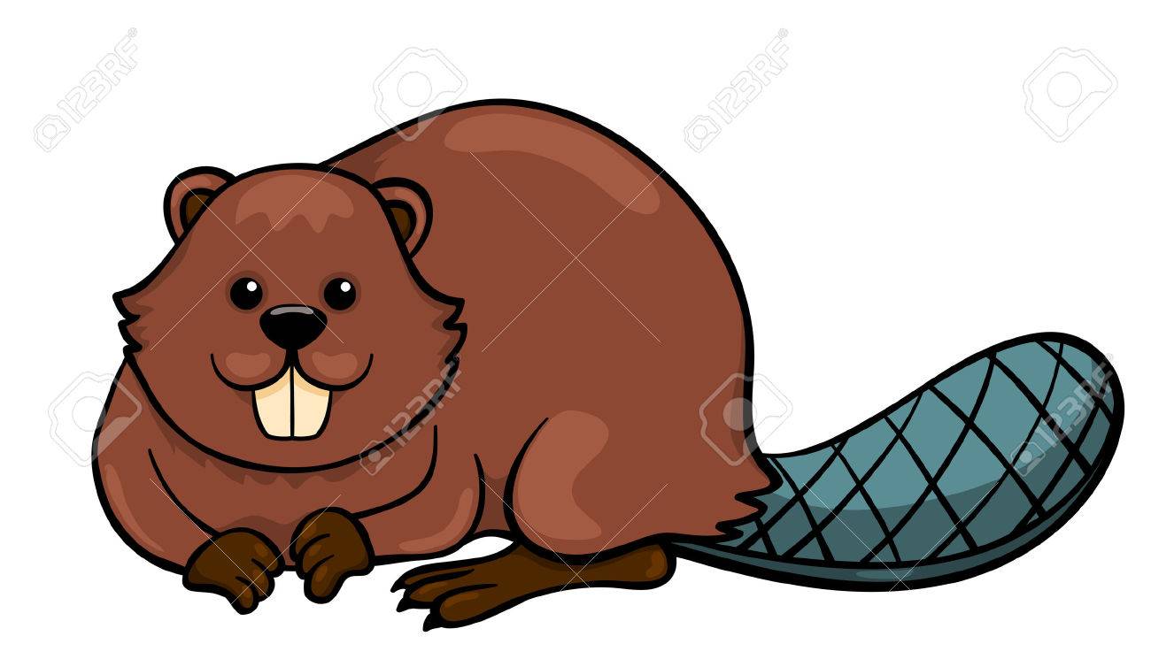 Cartoon beaver clipart.