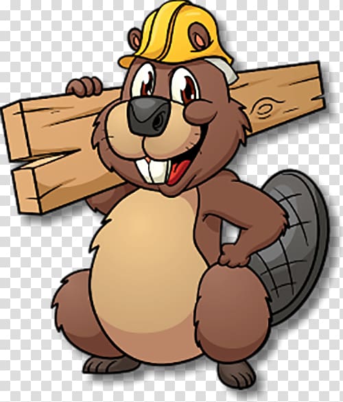 Beaver Cartoon , Beaver cute worker transparent background