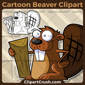 Cute Cartoon Beaver Clipart
