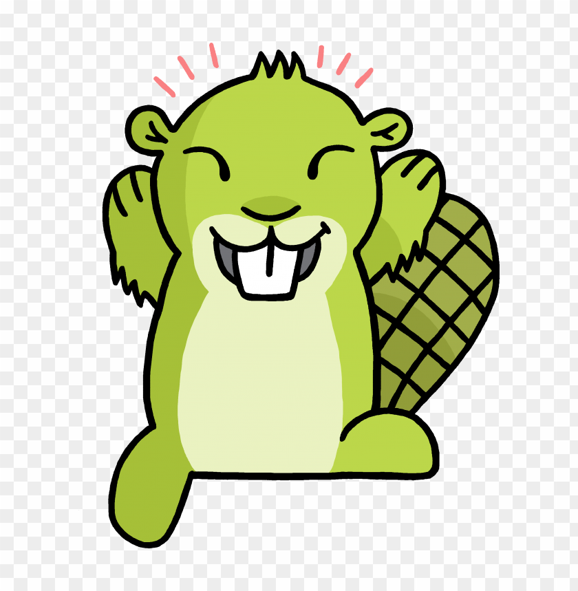 Download happy green beaver clipart png photo