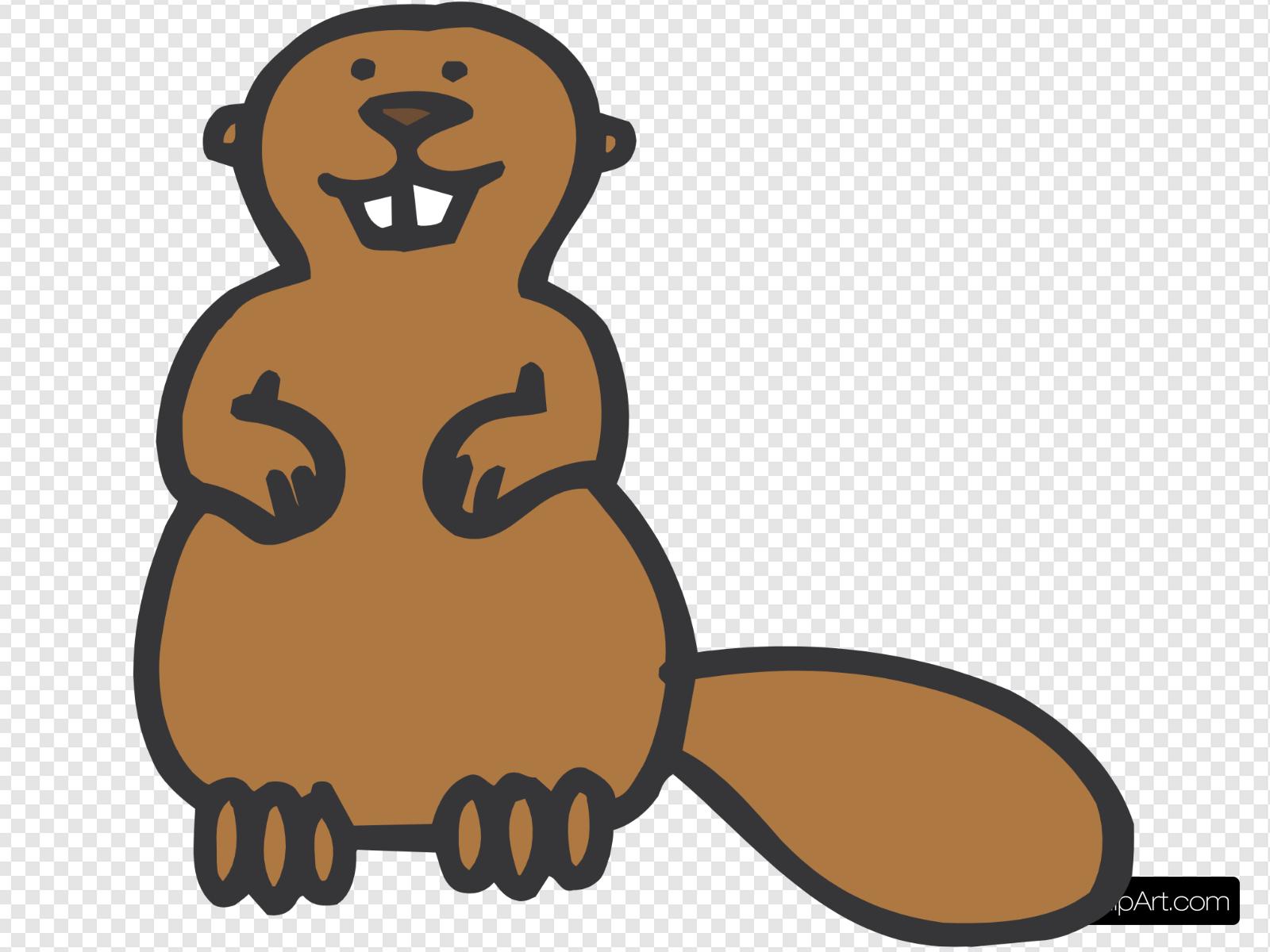 Simple beaver cartoon.