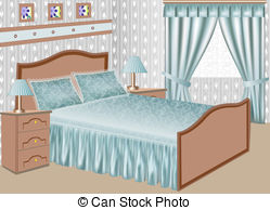 Bedroom illustrations and.