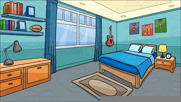 Cartoon bedroom clipart.