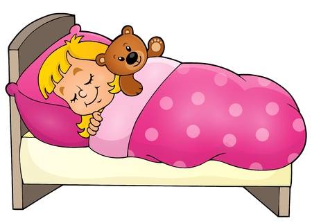 Child bed clipart