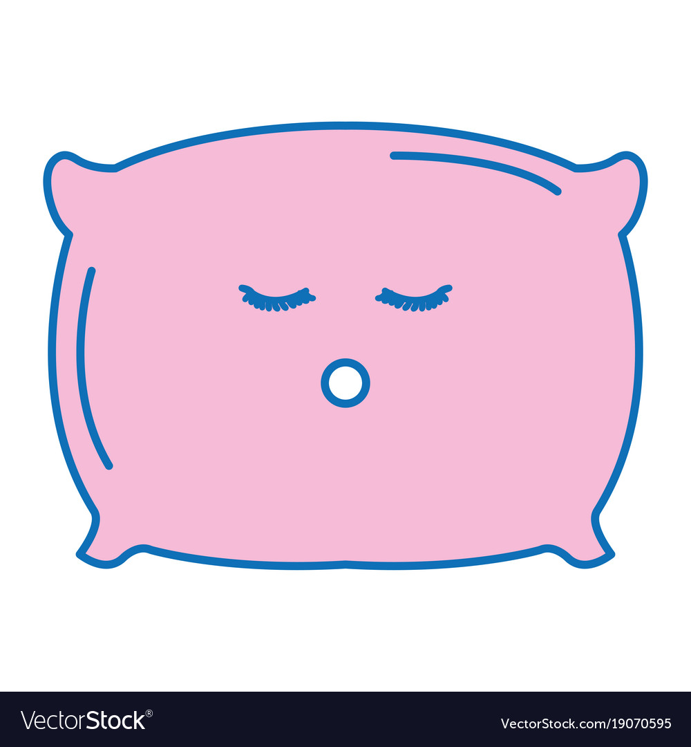 Pillow bed kawaii character vector image