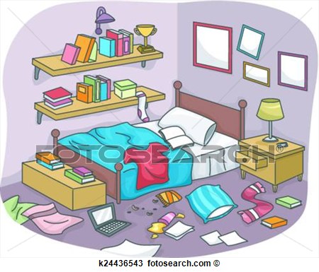 Apartment clipart messy.