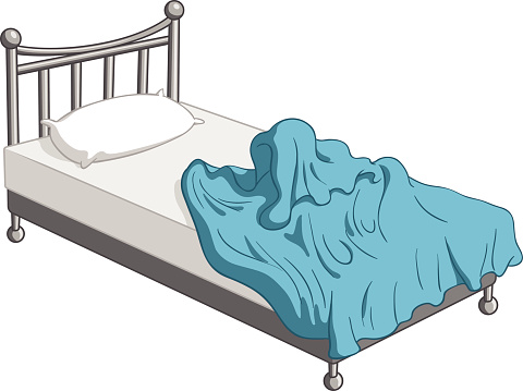 Messy bed clipart.