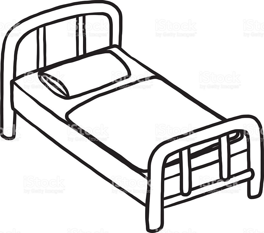 bed clipart outline