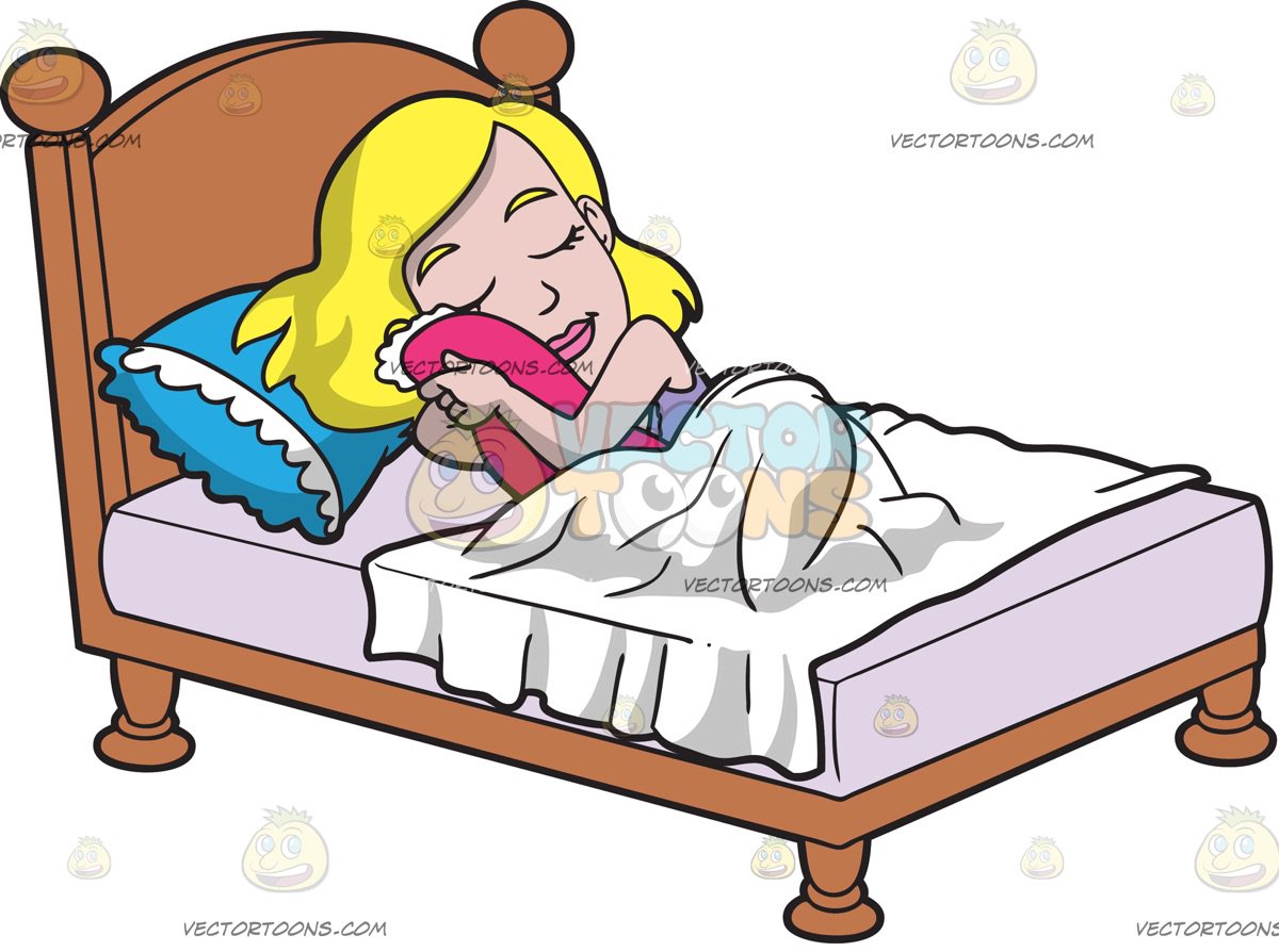 Woman bed clipart.