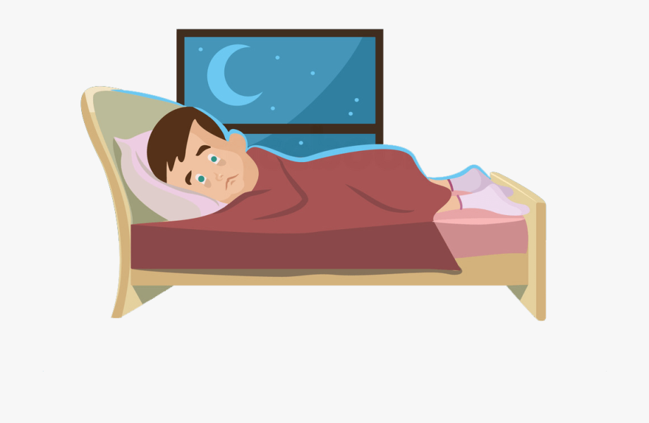 Clipart bed man.