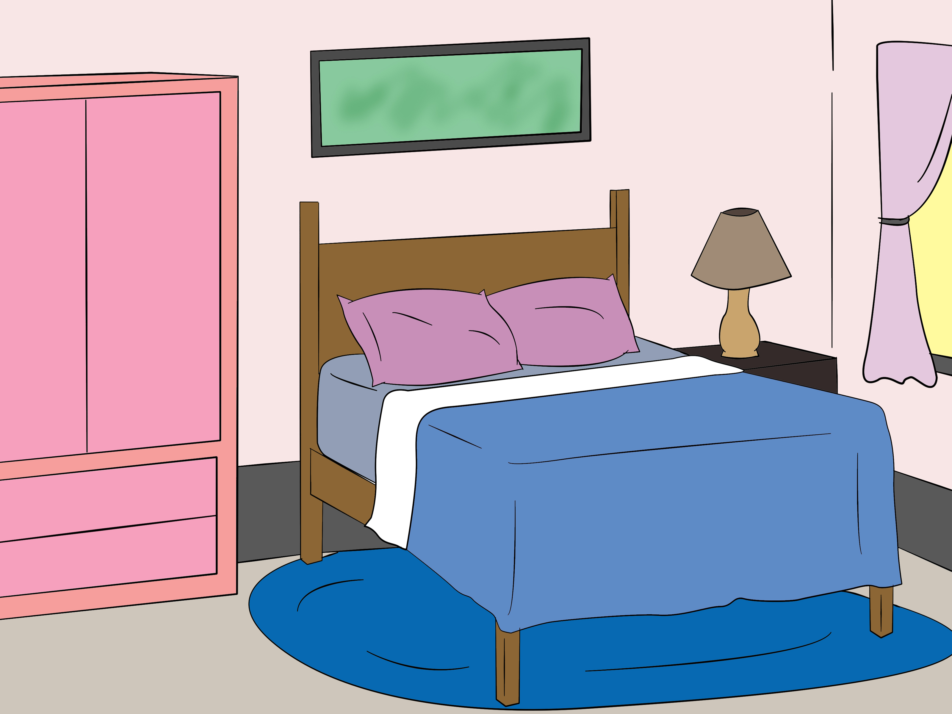Clipart bedroom .
