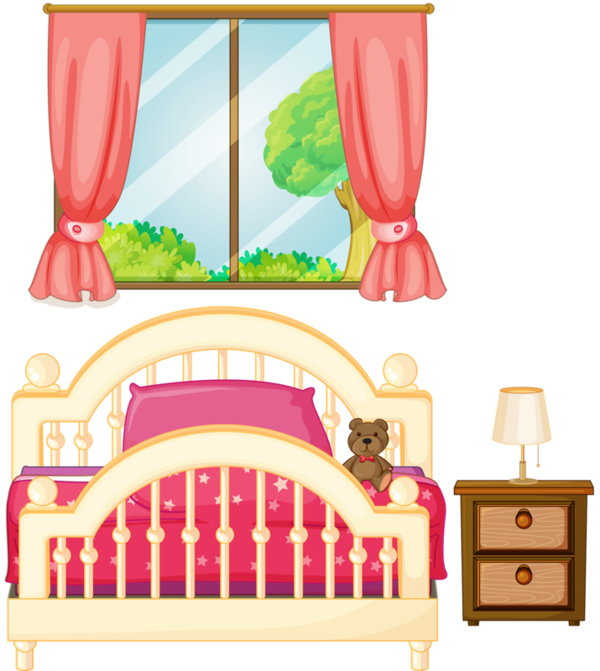 Girly clipart bed.
