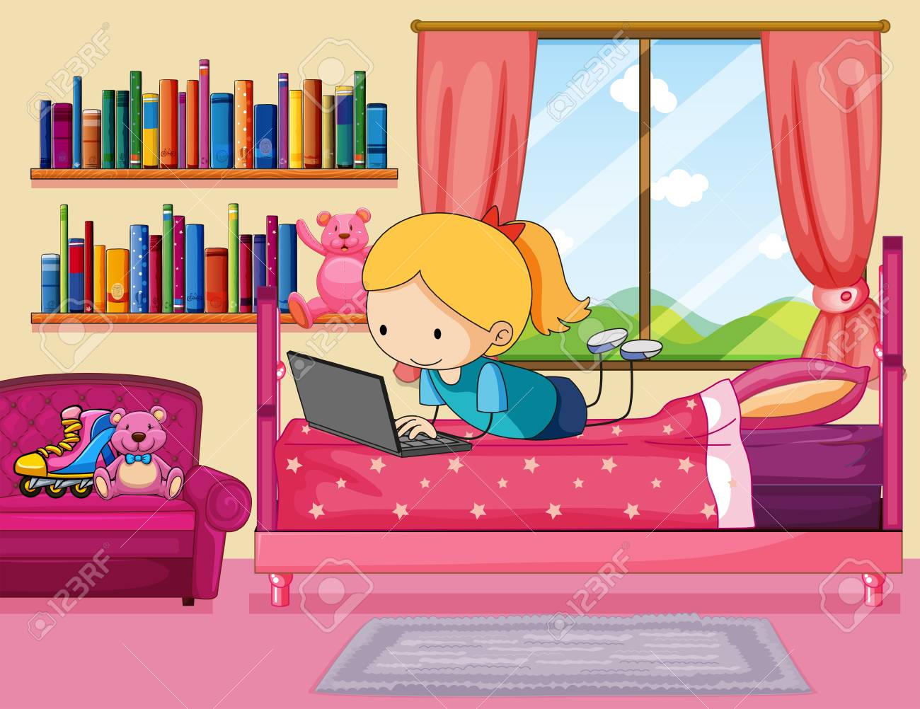 Free Living Room Clipart little girl bedroom, Download Free