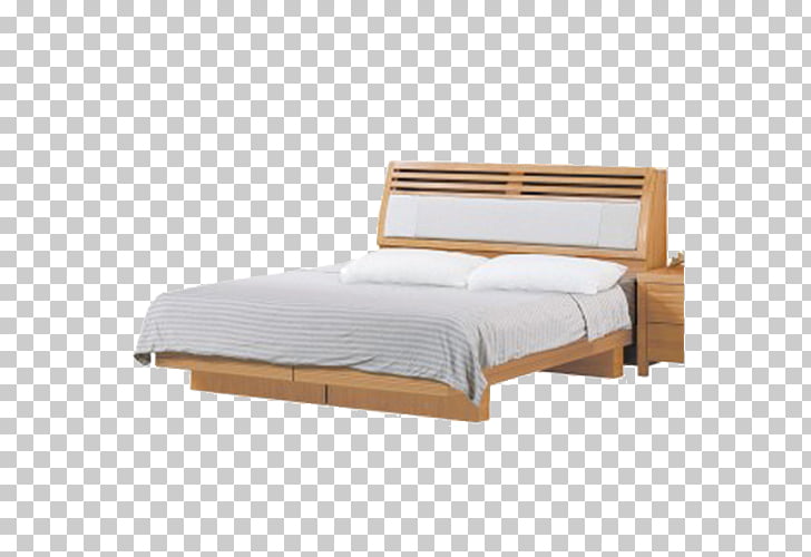Bed frame Mattress Wood, Simple bed PNG clipart