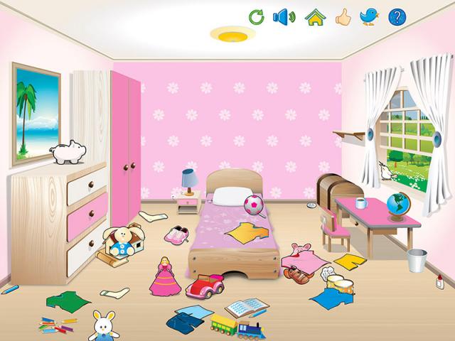 Messy room clipart.