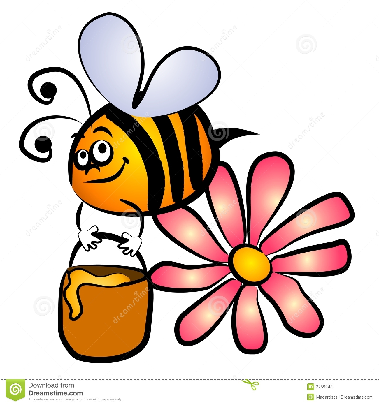 Bee And Flower Clipart