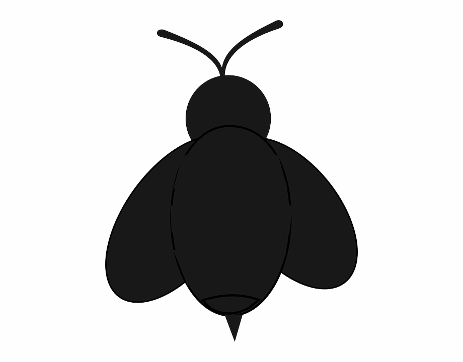 Bee silhouette clip.