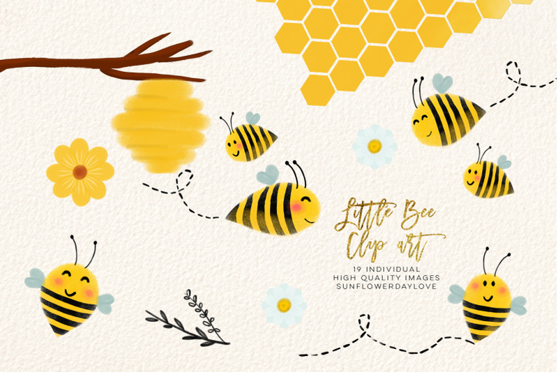 bee clipart free sunflower