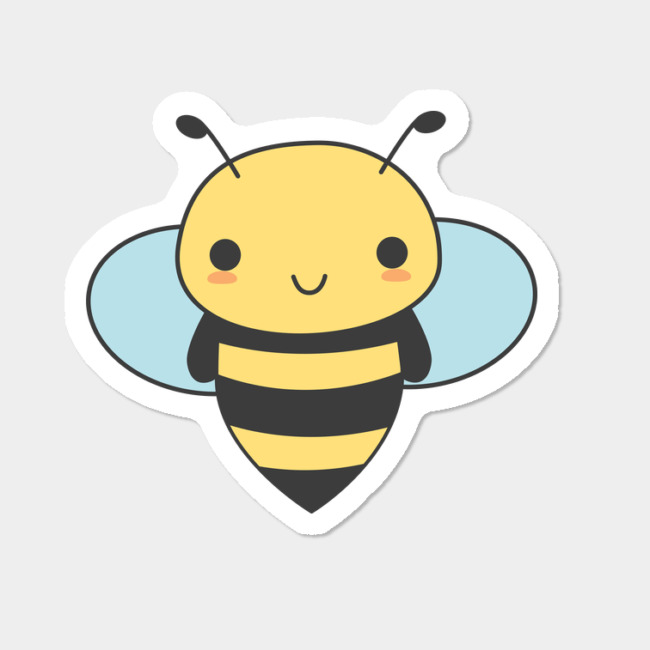 Kawaii And Cute Bee Sticker By Happinessinatee Design By Humans