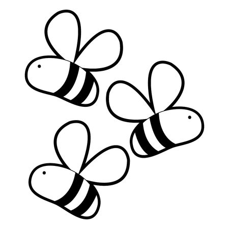 Bee clipart outline.