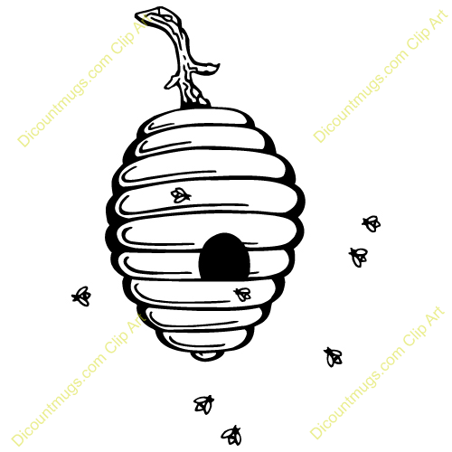 Hanging beehive clipart.
