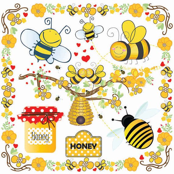 bee hive clipart happy