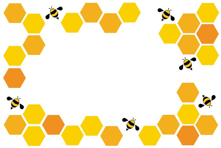 Hexagon bee hive design art and space background