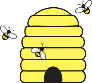 Beehive with honey.