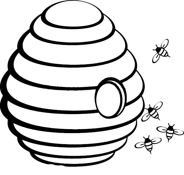 Beehive outline clipart.
