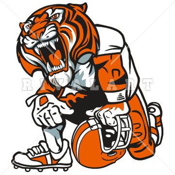 Tiger football clipart.