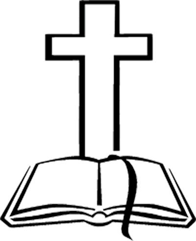 Christian cross and bible clip art