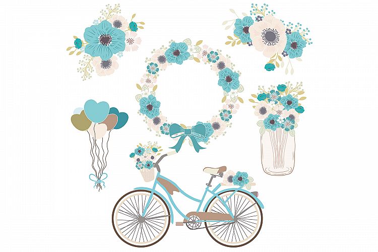 bicycle clipart floral