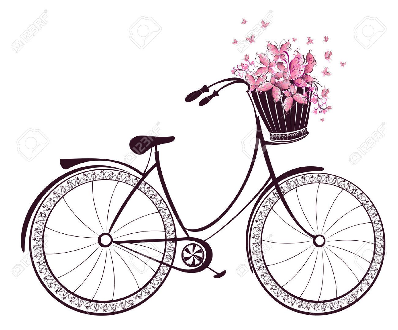 Flower clip art bike