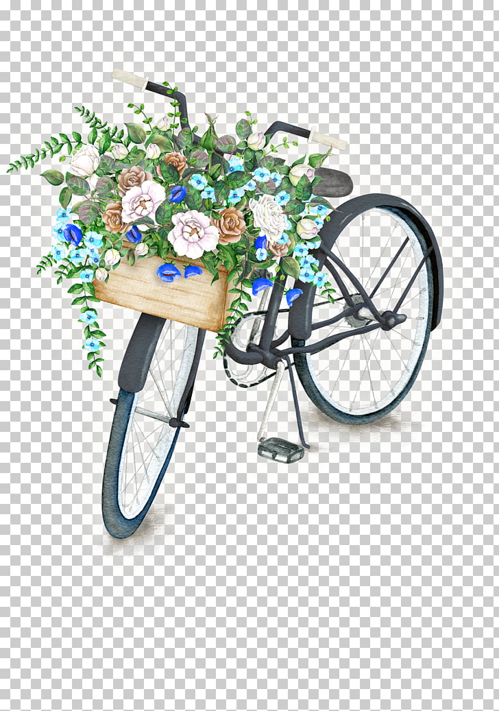 Bicycle Watercolor painting Flower Stock photography