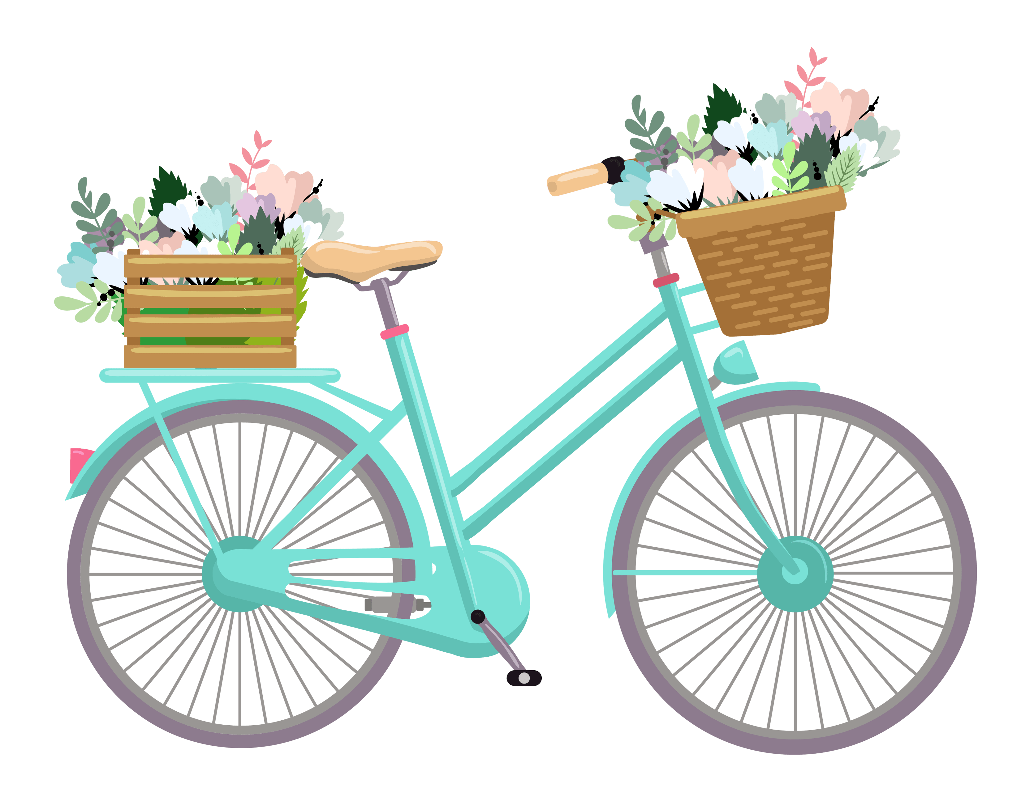 Bike With Flowers Clipart