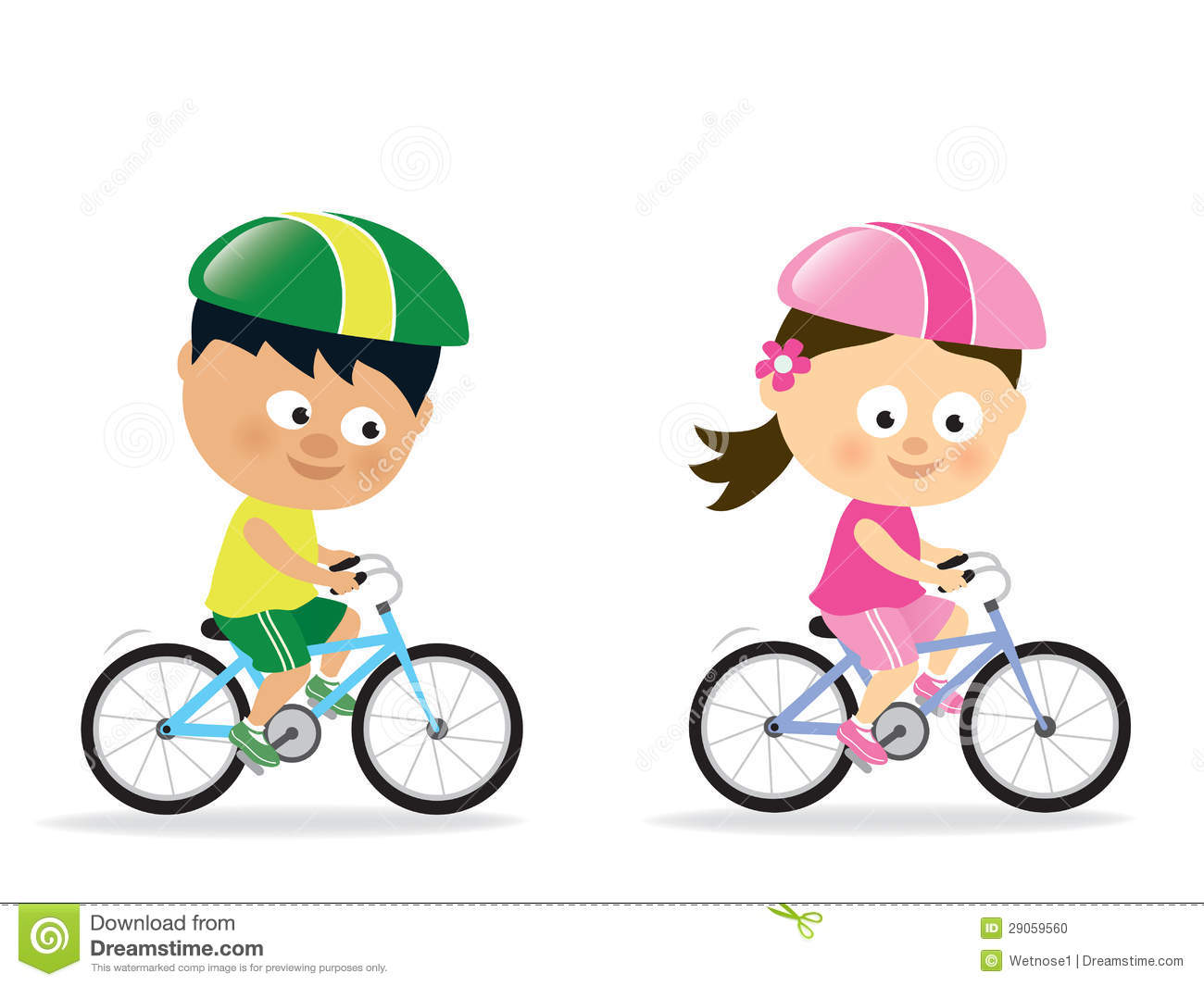 Kids bicycle clipart.