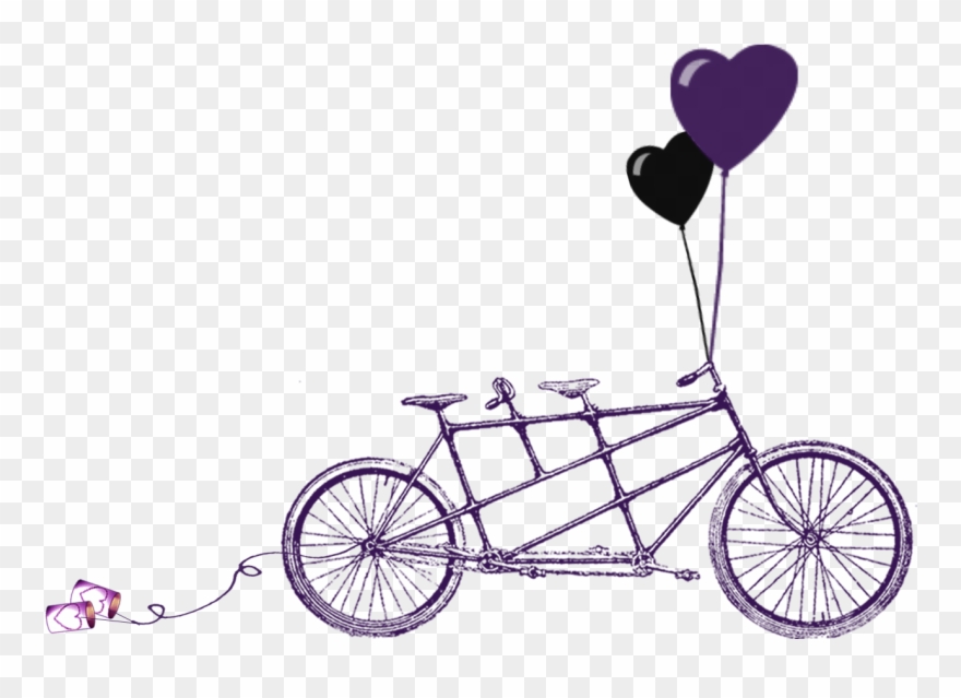 Tandem Bicycle Wedding Clipart