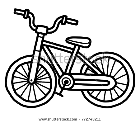 Bike black and white clipart