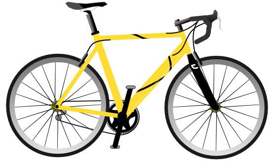 Yellow bicycle clip art