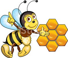 Biene mit honig.